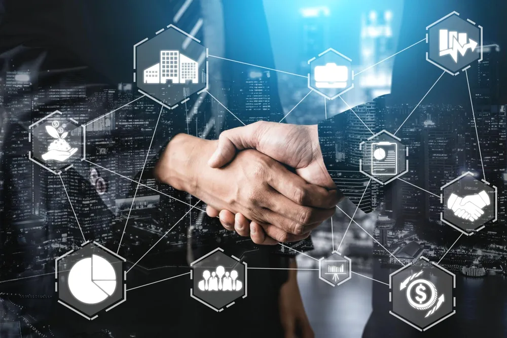 Technical partnership handshake